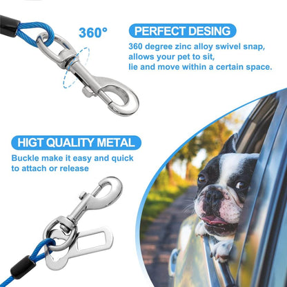 Dog Seat Belt Harness for Car,2pcs Dog Seatbelt of Coated Wire Leash Safety Restraint,No Chew