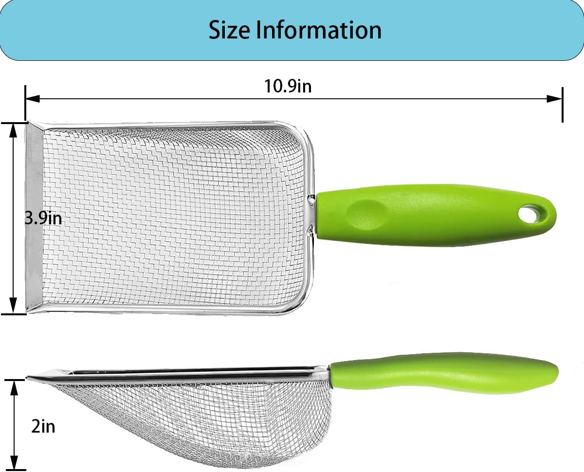 3PCS Stainless Steel Cat Litter Scoop,Litter Cleaner Corner Scoop Sand Sifter,Easy to Clean Cat