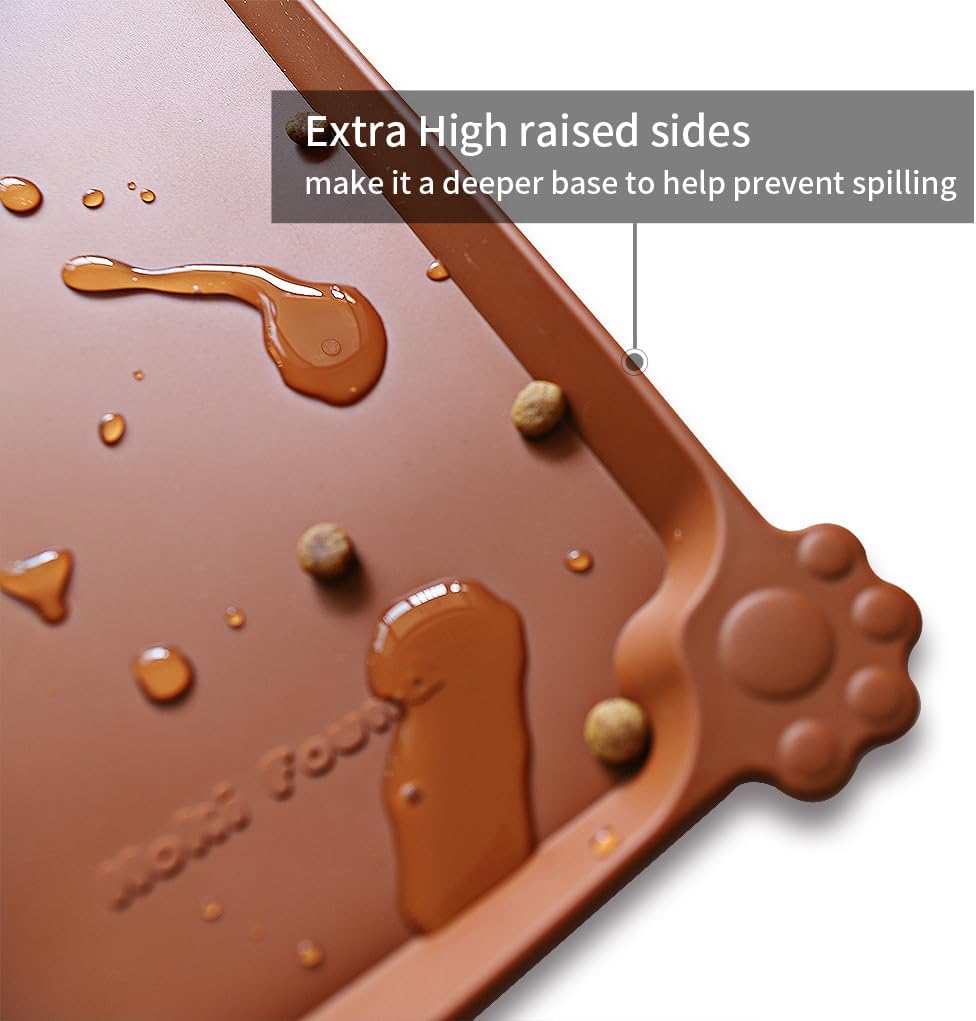 Hoki Found L Silicone Non Slip Pet Dog Cat Bowl Mats - Placemat - Feeding Mat - Waterproof - For