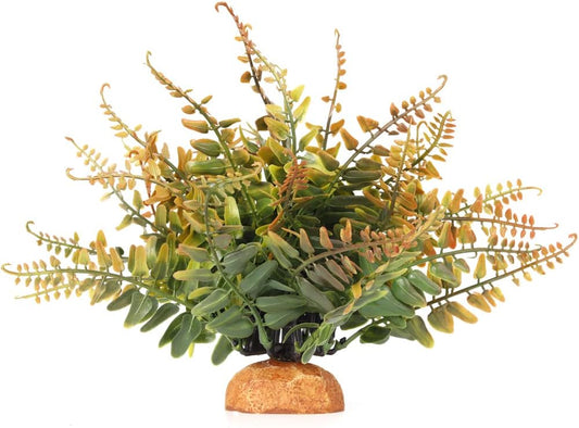 Fake Fall Colors Boston Fern, Reptile Plants for Terrarium, Amphibian Tank Accessories Habitat