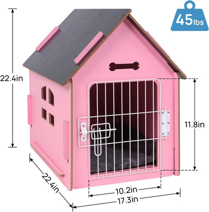 Dog House Indoor for Small Dogs or Cats, Cozy Wooden Design, Small Indoor Bed House, with Air Vents