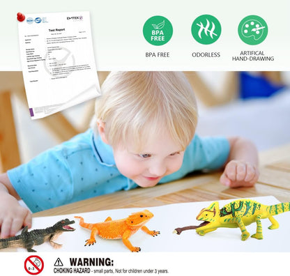 Volnau Animal Figurines Snake Toys 11PCS Reptile Figures Cold Blooded Amphibians Lizard Zoo Pack