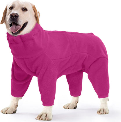 ROZKITCH Fleece Dog Coat, Pet Windproof Warm Cold Weather Jacket Vest Cozy Jumpsuit Apparel Outfit