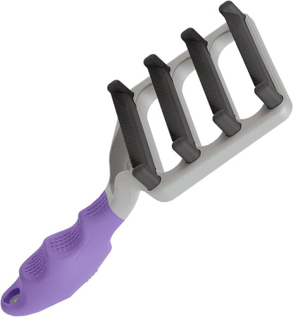 FUR4 deShedding Tool for Long Hair Cats - Innovative Cat Grooming Brush with 4 Composite Carbon