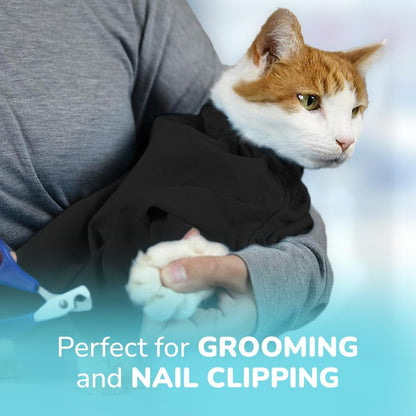 Cozy Comfort Carrier - Small Charcoal Grey Cat Carrier Bag, Soft Cat Carrier and Cat Wrap for Nail