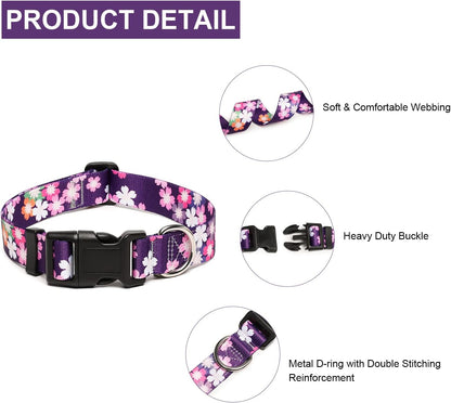Mercano Adjustable Dog Collar - Special Design Patterns, Soft Nylon Comfortable Sturdy Pet Collar