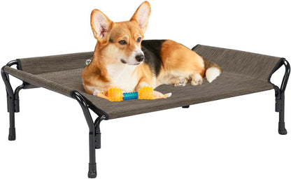 Veehoo Medium Elevated Dog Bed, Guardrail, Non-Slip, Chewproof, Washable & Breathable Teslin Mesh