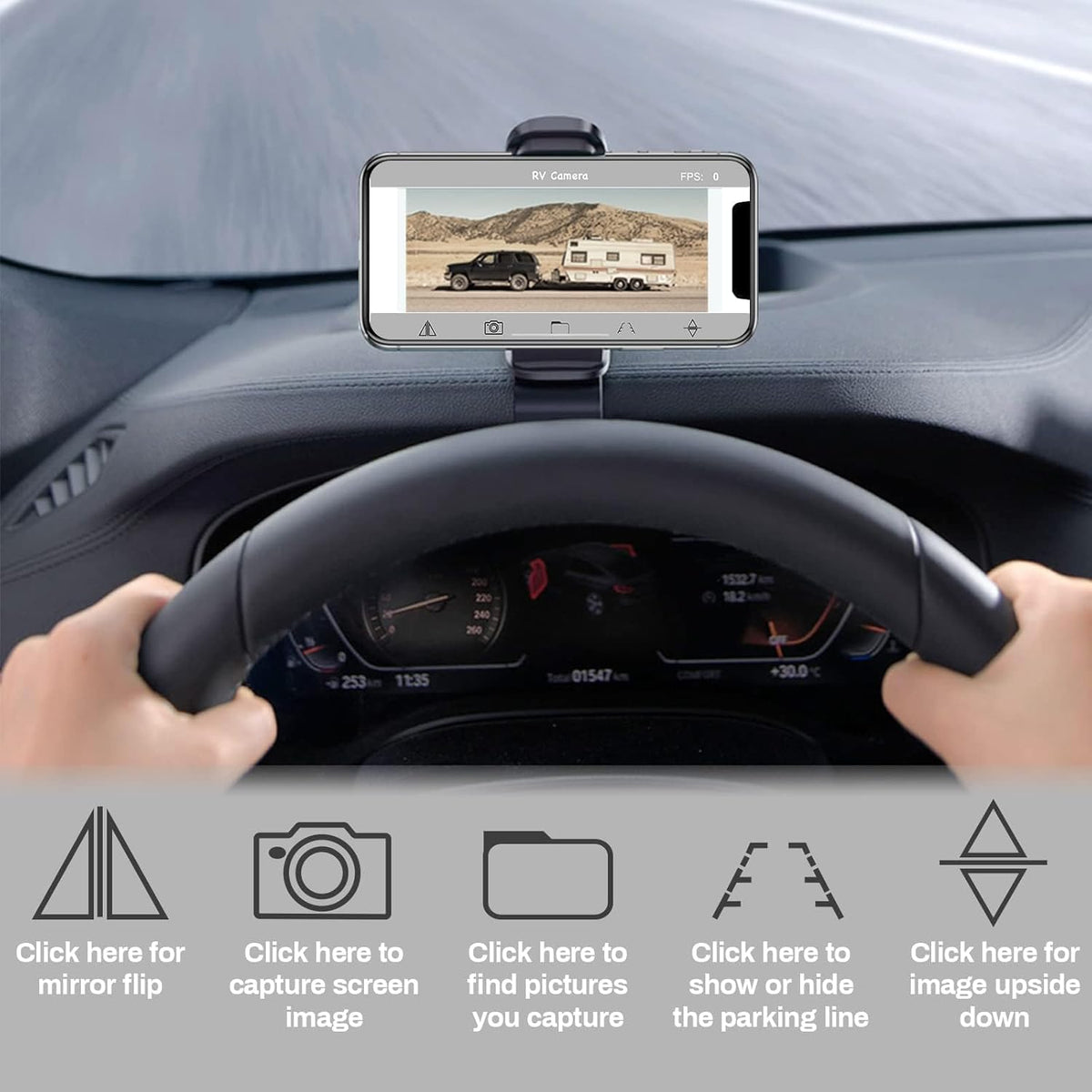 EWAY WiFi Magnetic Hitch Wireless Backup Rear/Front View Camera Rechargeable Battery for Easy