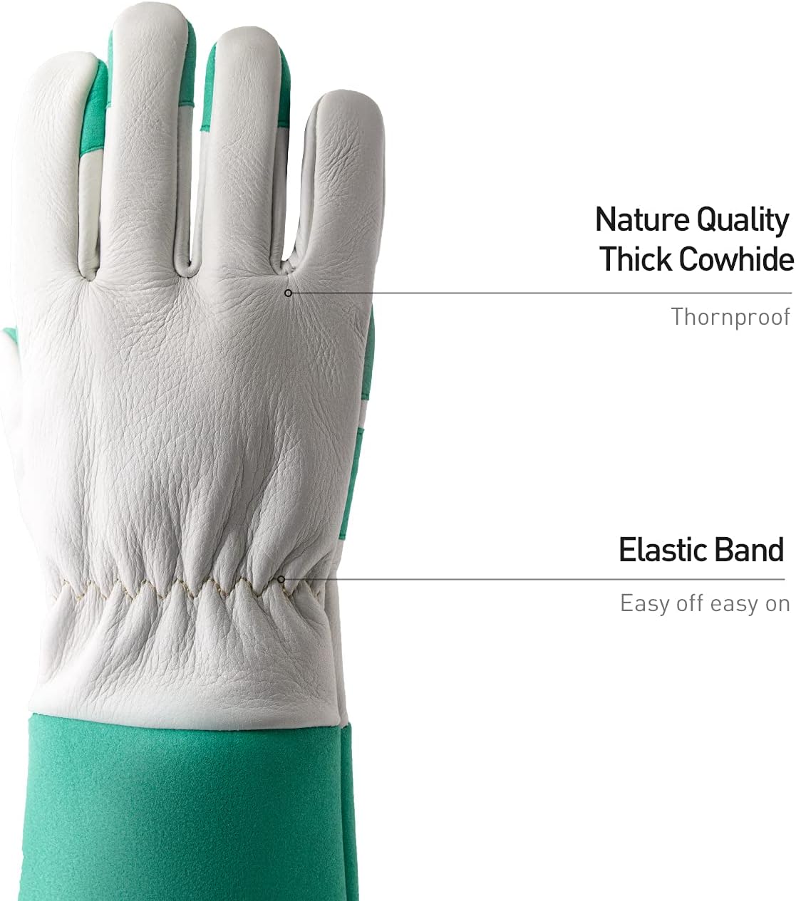 HANDLANDY Long Gardening Gloves for Men & Women, Thorn Proof Rose Pruning Gloves Leather Gauntlets