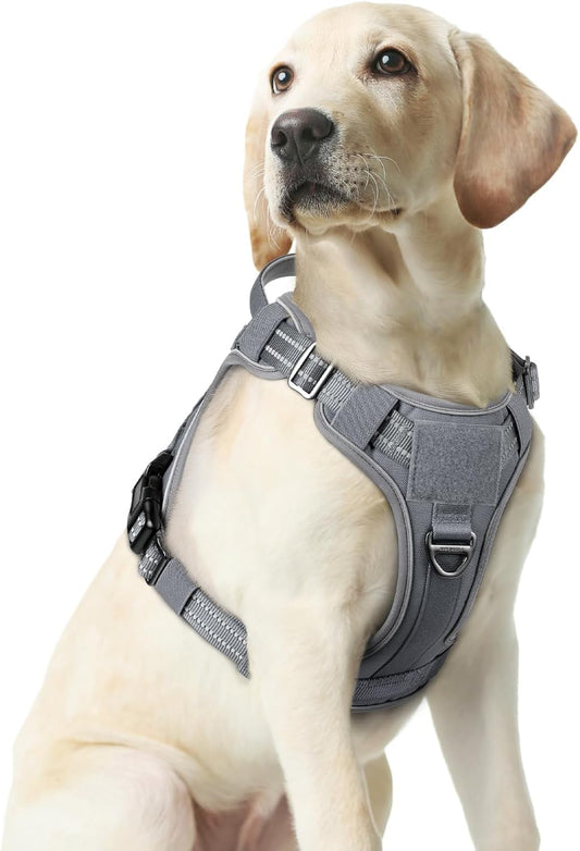 rabbitgoo Dog Harness Medium Sized No Pull, Tactical Service Pet Vest with Molle and Control