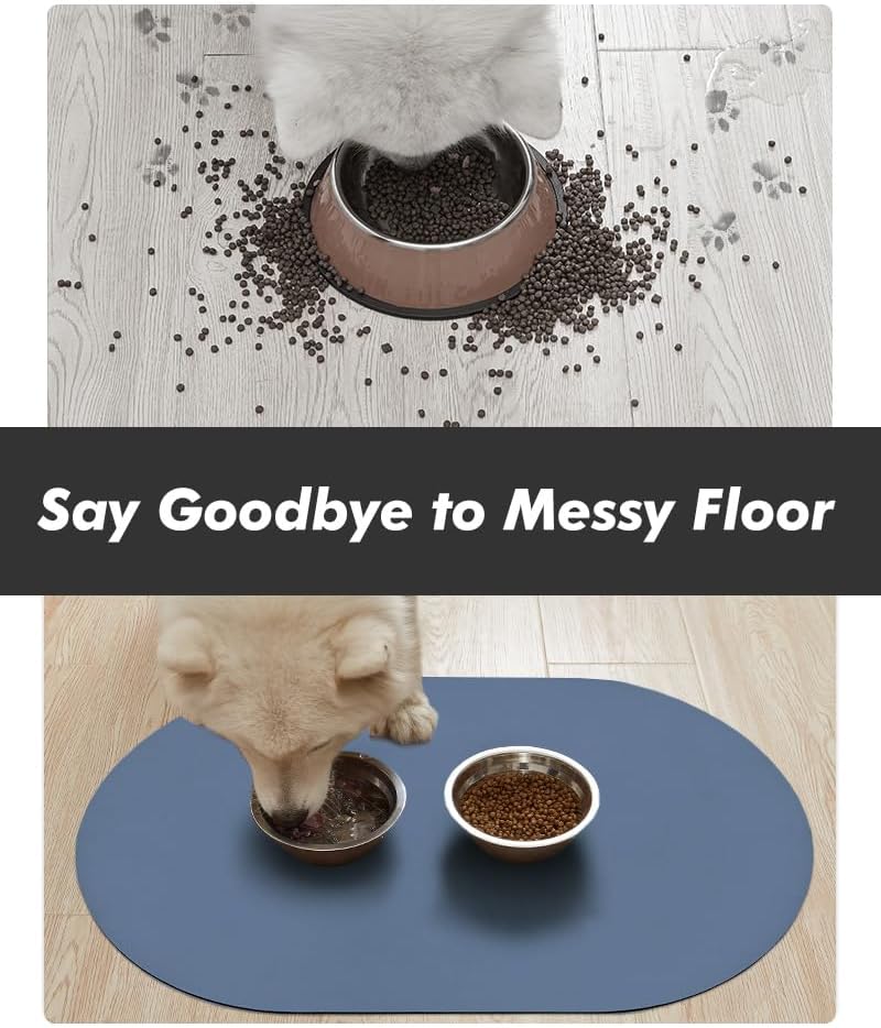 Absorbent Dog Food Mat-Dog Cat Mat for Food and Water Bowl, Quick Dry Pet Food Mat, No Stains Pet