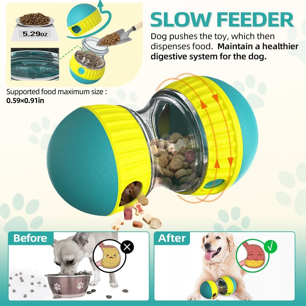 Dog Puzzle Toys, Rolling Treat Dispensing Ball, Brain Stimulation & Slow Feeder, Dog Enrichment