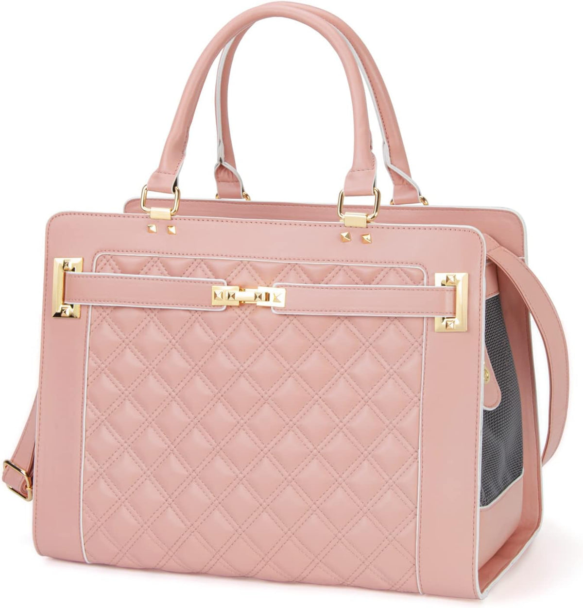 Fashion Pet Carrier Dog Cat Carrier Purse Soft-Sided Leather Handbag Pet Tote Bag for Small Dogs