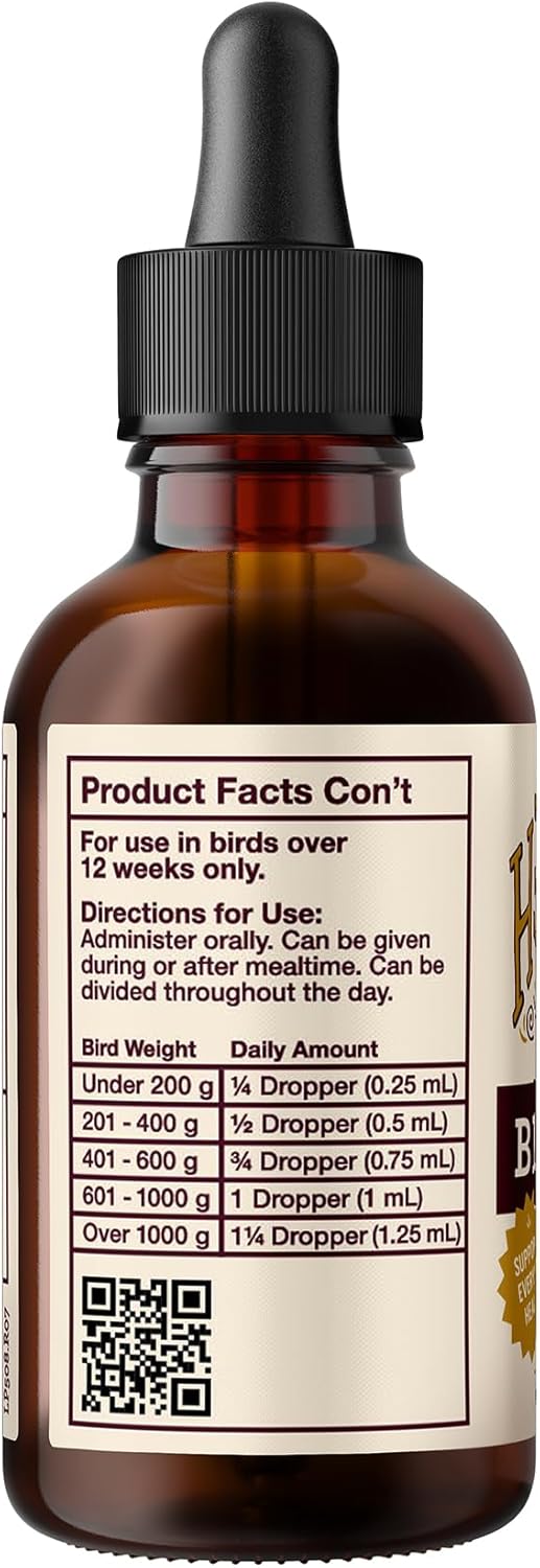Organic Hemp Well Bird Hemp Oil – 2 Ounces. Parrot, Parakeet, Cockatiel and All Birds for
