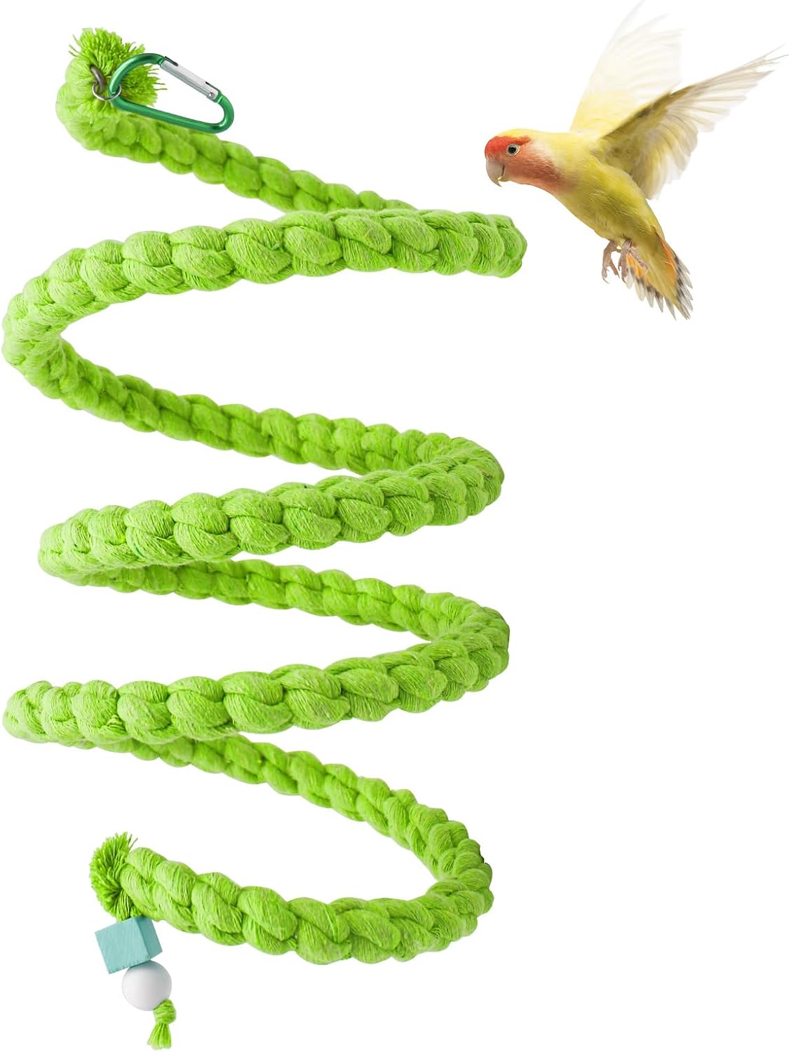 Dnoifne Bird Spiral Rope Perch, Bird Rope Swing Perch, Bird Cage Stand Pole Accessories, Bird