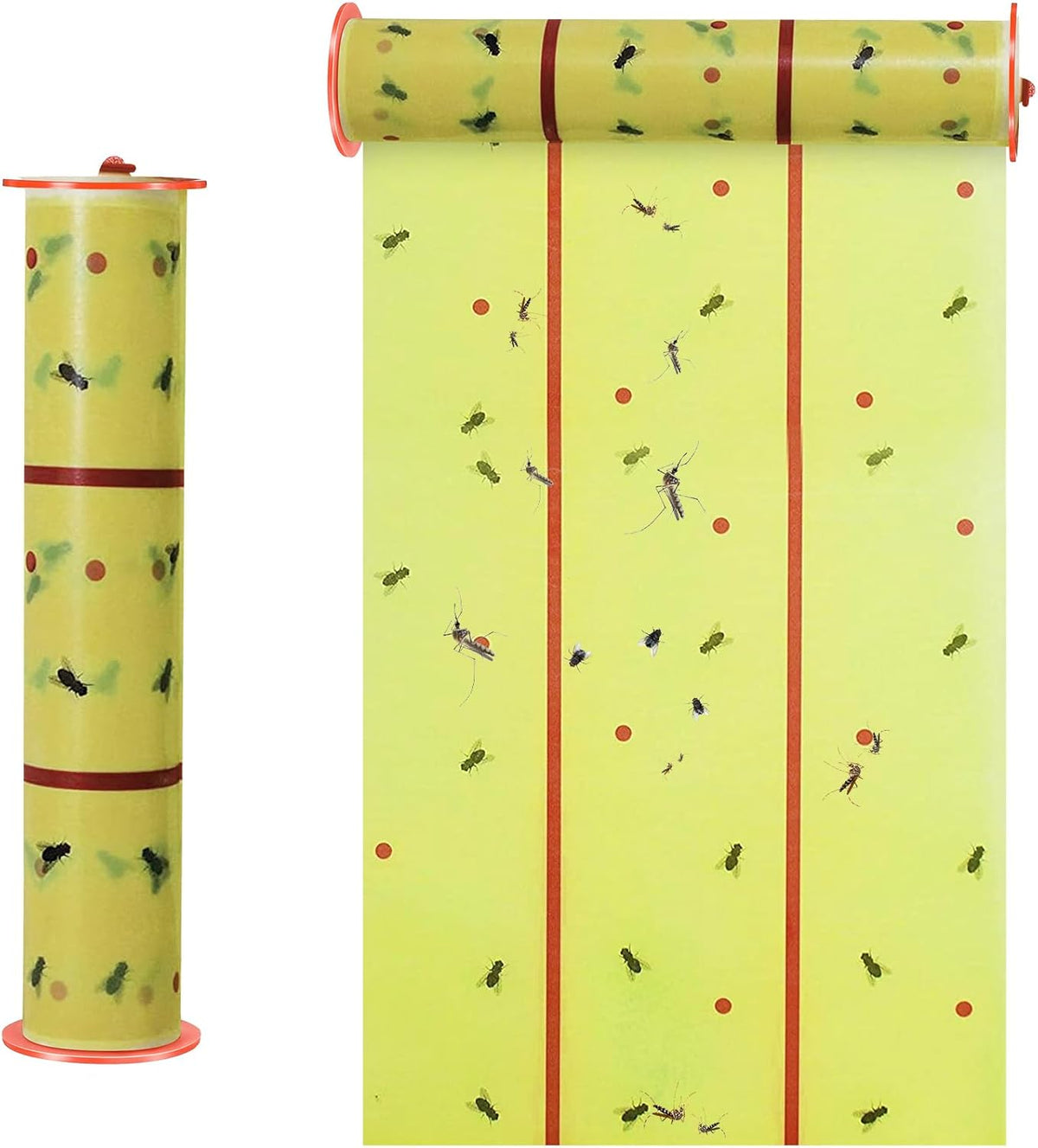 Qualirey Giant Sticky Fly Traps,30 Feet Fly Strips for Indoor Outdoor Hanging Flying Tapes Non