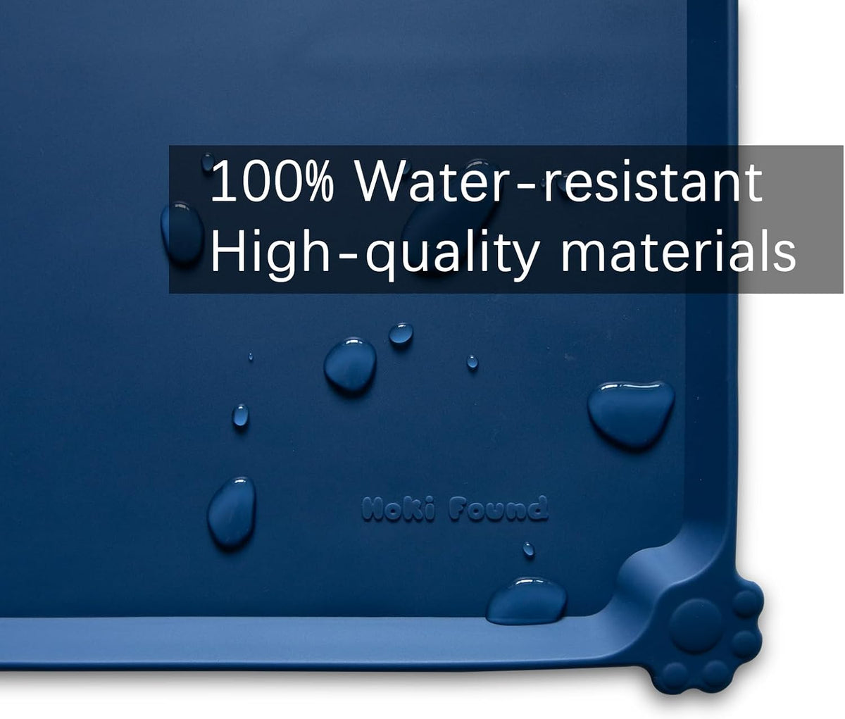 Hoki Found X-Large Silicone Pet Food Mats - Non Slip Dog Cat Bowl Placemats - Waterproof Dog Cat
