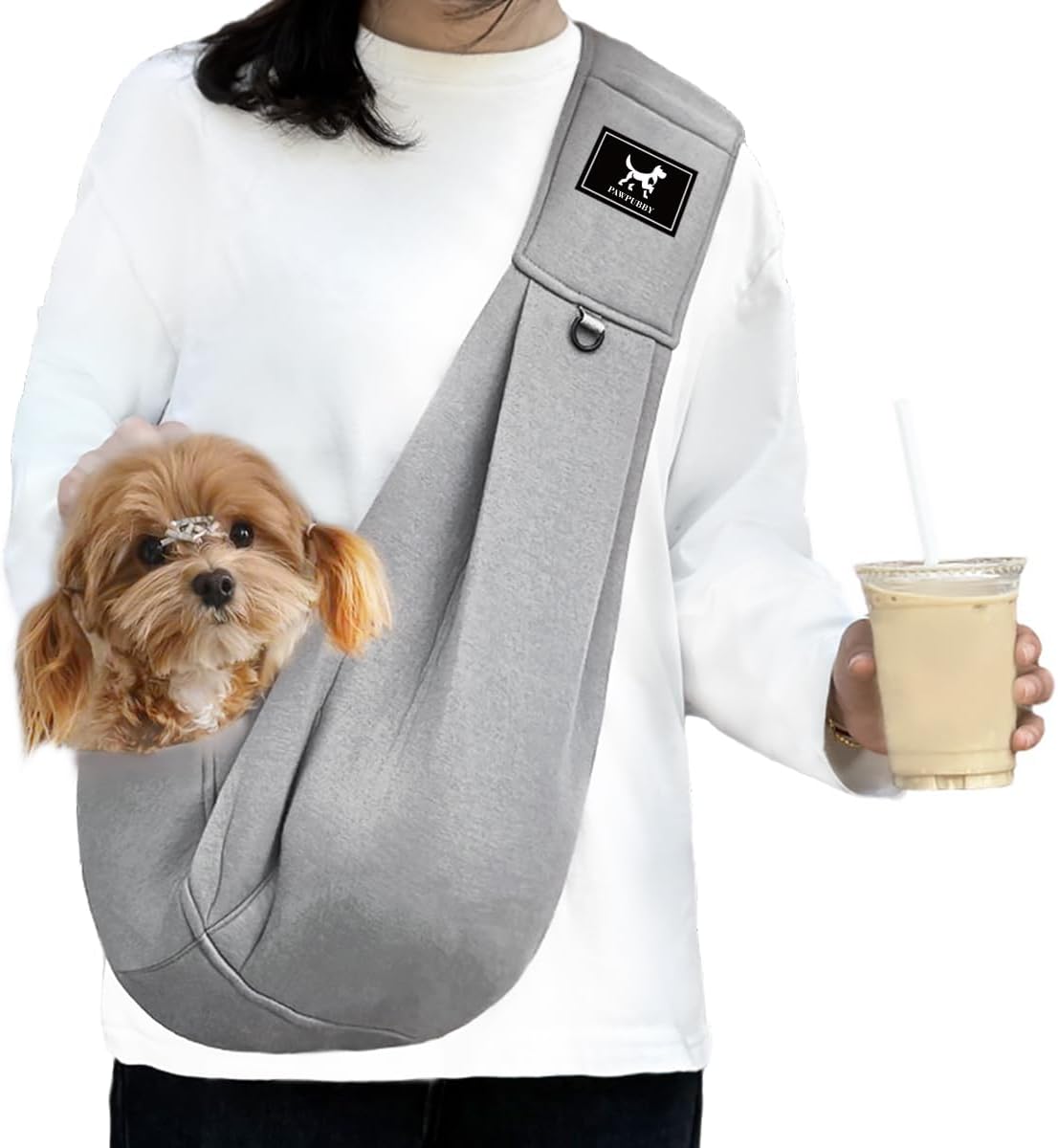 Dog & Cat Carrier Sling, Adjustable Soft Padded Shoulder Puppy Carrier, Hands-Free Dog Carrier Bag