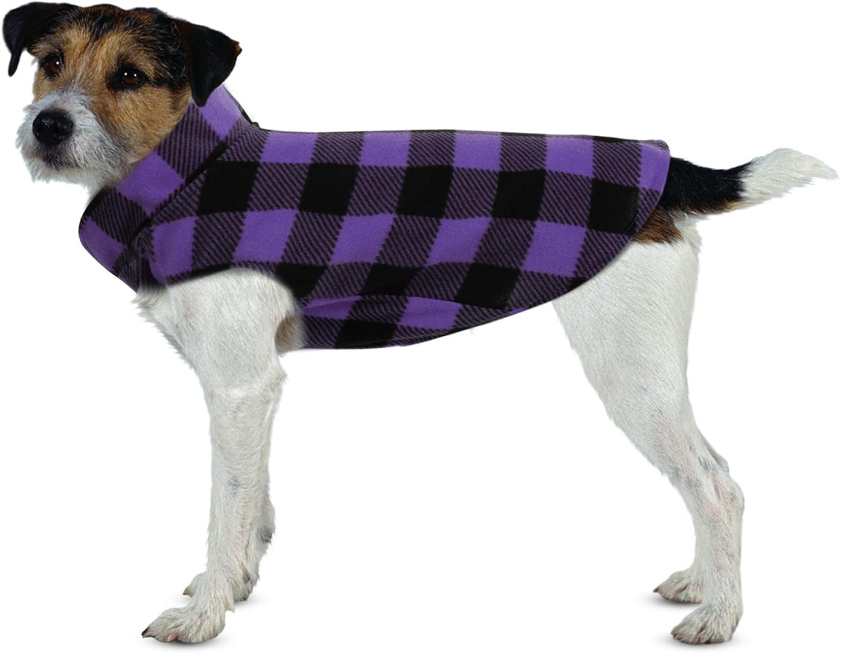 ASENKU Plaid Dog Fleece Vest - Soft Comfortable Pet Pajamas, Warm Winter Dog Shirt, Cold Weather