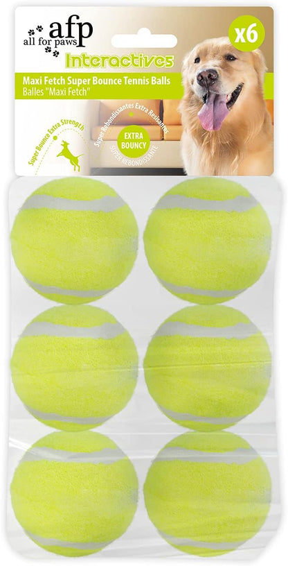 ALL FOR PAWS Interactive Super Bounce Tennis Balls Dog Toy, Pet Safe Toys for Exercise and