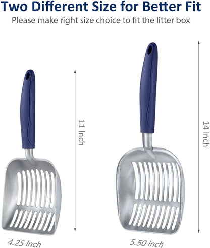 WePet Cat Litter Scoop, Aluminum Alloy Sifter, Kitty Metal Scooper, Deep Shovel, Long Handle, Poop