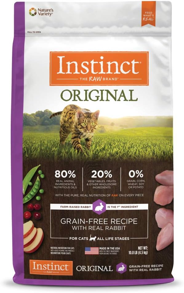 Instinct Original Dry Cat Food, Raw Coated Kibble, High Protein, Grain Free Recipe - Real Rabbit