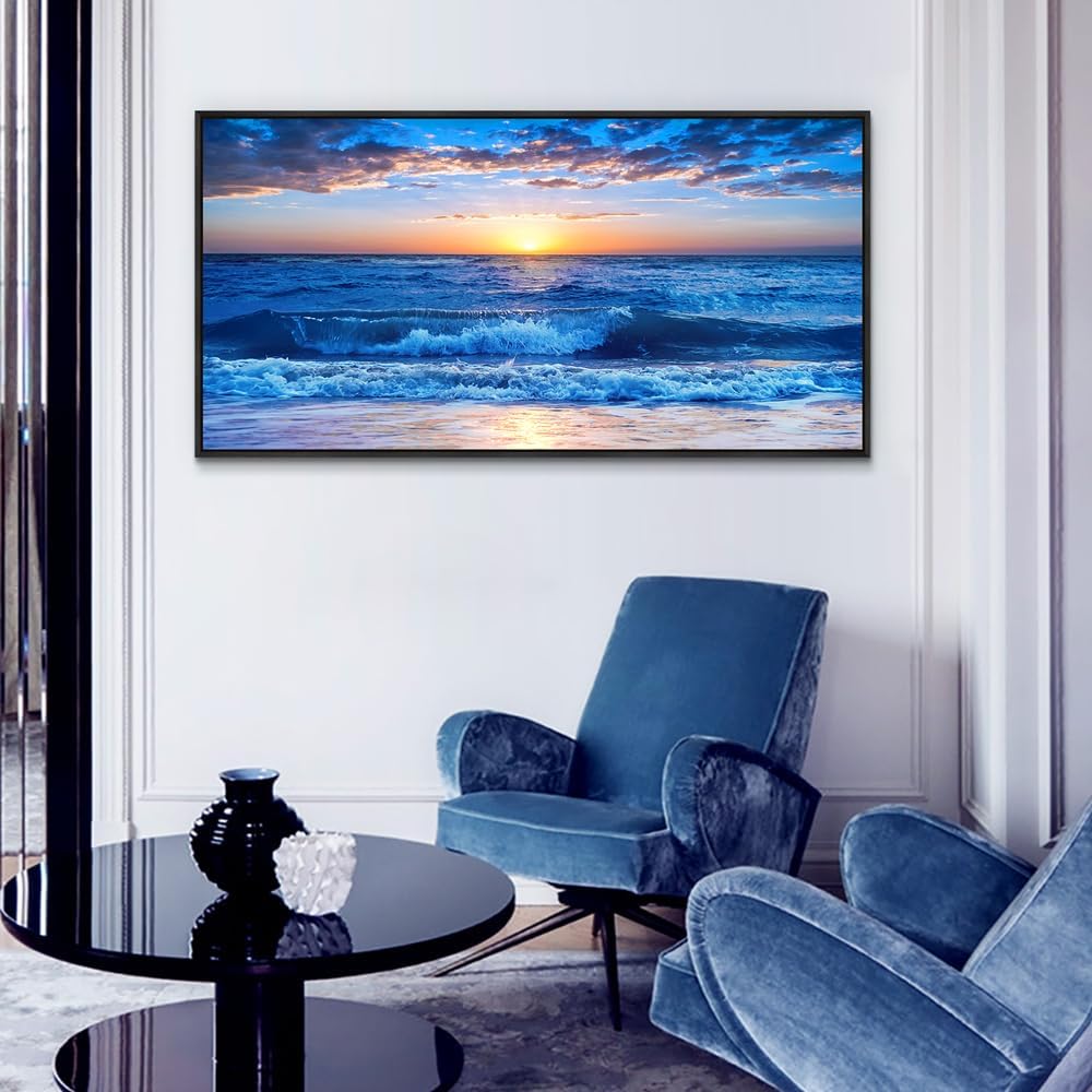 Wapluam Black Framed Canvas Wall Art For Living Room Large Wall Decor For Bedroom Office Wall