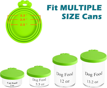 PetBonus 4 Pack Silicone Pet Can Cover Lids, Universal Size for Dog Cat Food, 1 fit 3 Standard Size