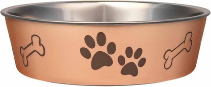 Loving Pets Bella Dog Bowls- Stainless Steel Dog & Cat Bowls - Spill Proof Dog Food Bowl, Cat Bowl