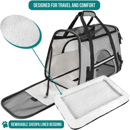 PetAmi Airline Approved Pet Carrier for Cat, Soft Sided Dog Carrier for Small Dogs, Cat Travel