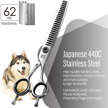 Dog Grooming Scissors: 7.5 inch Pet Chunker Shears Made Of Japanese 440C Advanced Stainless Steel