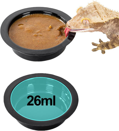 WACOOL Magnetic Reptile Ledge, Acrylic Gecko Feeding Ledge with 6PCS Cups, Reptile Food Water