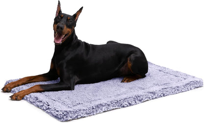 Stoutwool Indestructible Dog Bed - Fluffy Chew Proof Dog Crate Pad - Tough Kennel Pad for