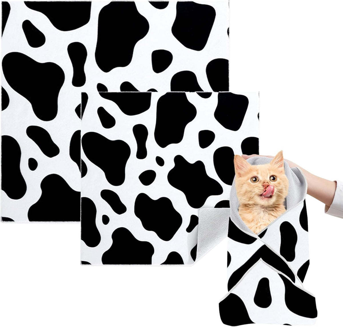 Cat Grooming Wrap, 2pcs [L+XL] Cat Restraint Wrap for Nail Clipping, Ear Cleaning, and Teeth