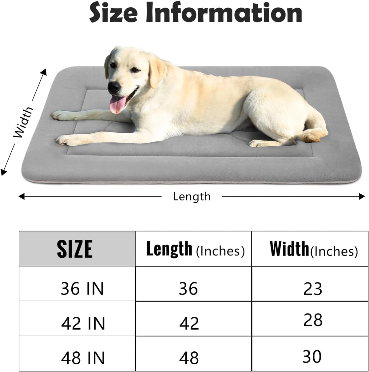 JoicyCo Extra Large Dog Bed Soft Dog Crate Pad Mat 48 in Non-Slip Bottom Washable Dog Sleeping