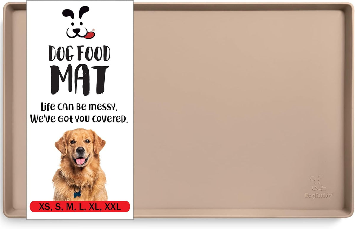DogBuddy Dog Food Mat – Waterproof Dog Bowl Mat for Food and Water, Silicone Pet Feeding Mats for