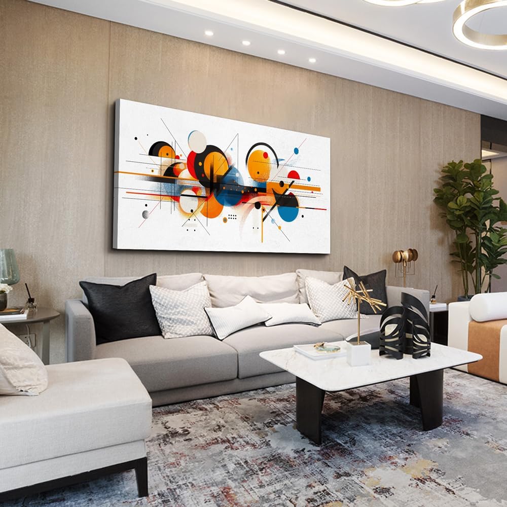 hyidecorart Large Wall Art For Living Room Wall Decorations For Bedroom Line Color Block Abstract