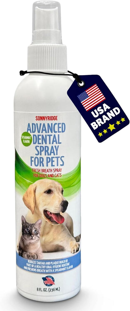 Dog Dental Spray Removes Tartar, Plaque and Freshens Breath Instantly. The Most Advanced Dental