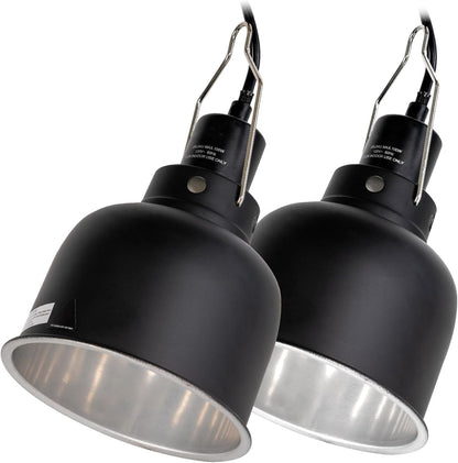 Reptile Light Fixture 2 Pack, 5.5 in Deep Dome Reptile Heat Lamp Fixture, Optical Reflection