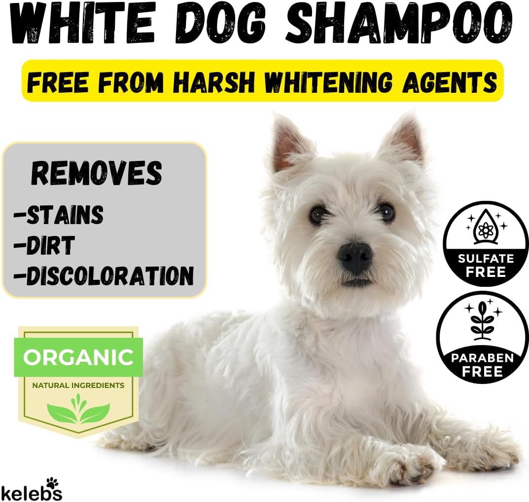 KELEBS 3 Bars - Whitening Dog Shampoo Bar with Charcoal – White Dog Shampoo with Natural