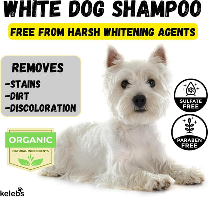 KELEBS 3 Bars - Whitening Dog Shampoo Bar with Charcoal – White Dog Shampoo with Natural