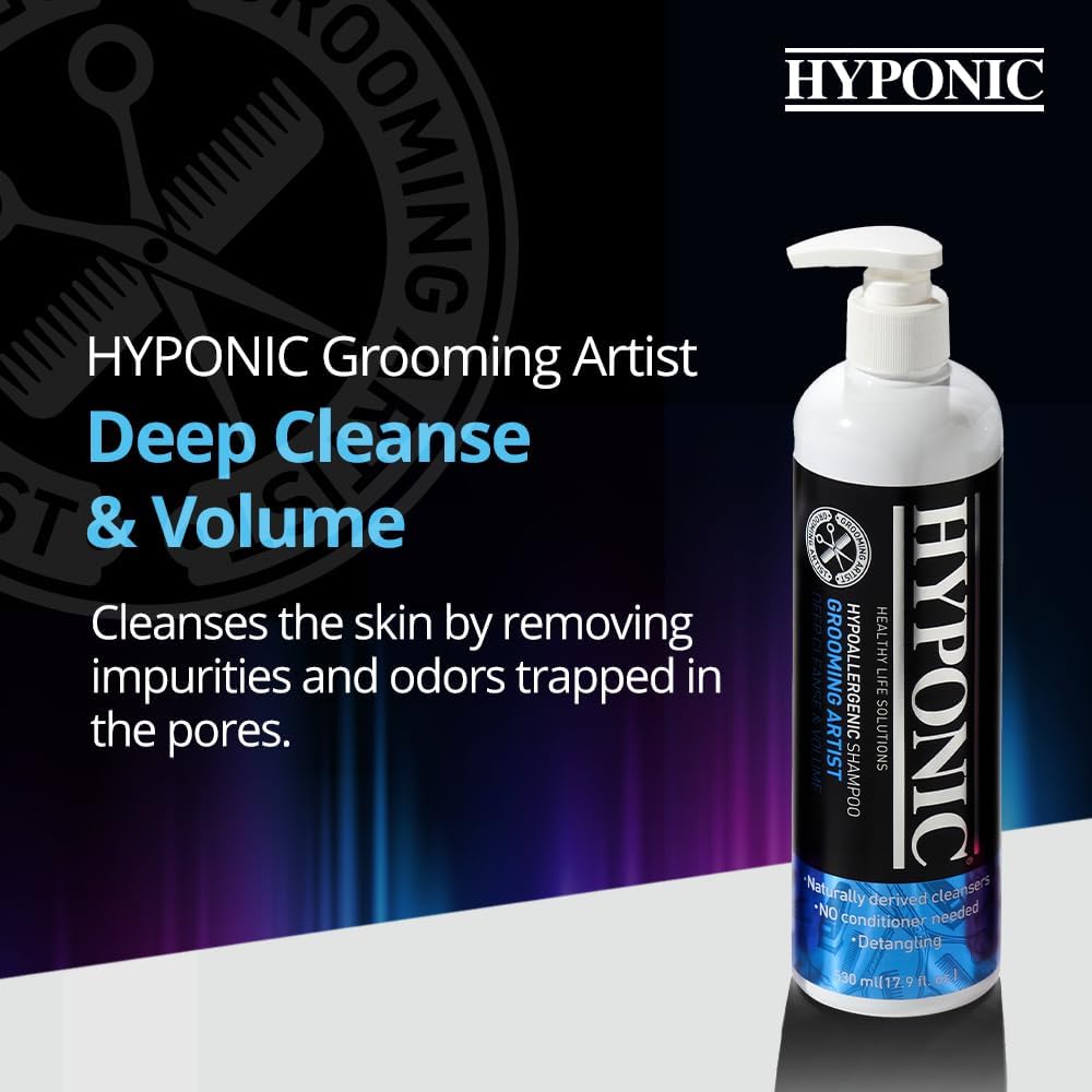HYPONIC Grooming Artist Shampoo - Hypoallergenic Pet Shampoo for Groomers (Deep Cleanse & Volume