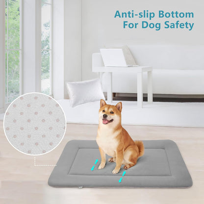 Magic Dog Soft Large Bed Crate Pad Mat, 42 Inches Machine Washable Pet Bed With Non-Slip Bottom