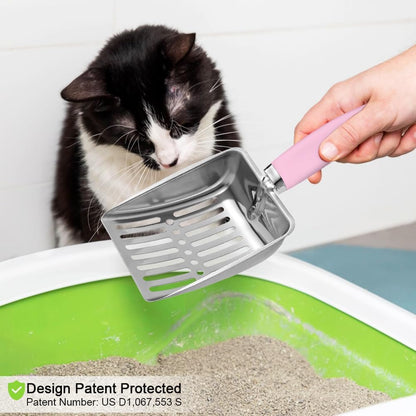 Cat Litter Scoop - Stainless Steel Metal Cat Litter Scoop-Sturdy Mesh Scooper - Mesh Shovel-Easy to