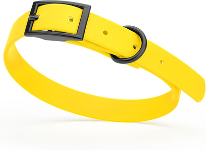 Dogline Biothane Waterproof Dog Collar Strong Coated Nylon Webbing with Black Hardware Odor- Proof