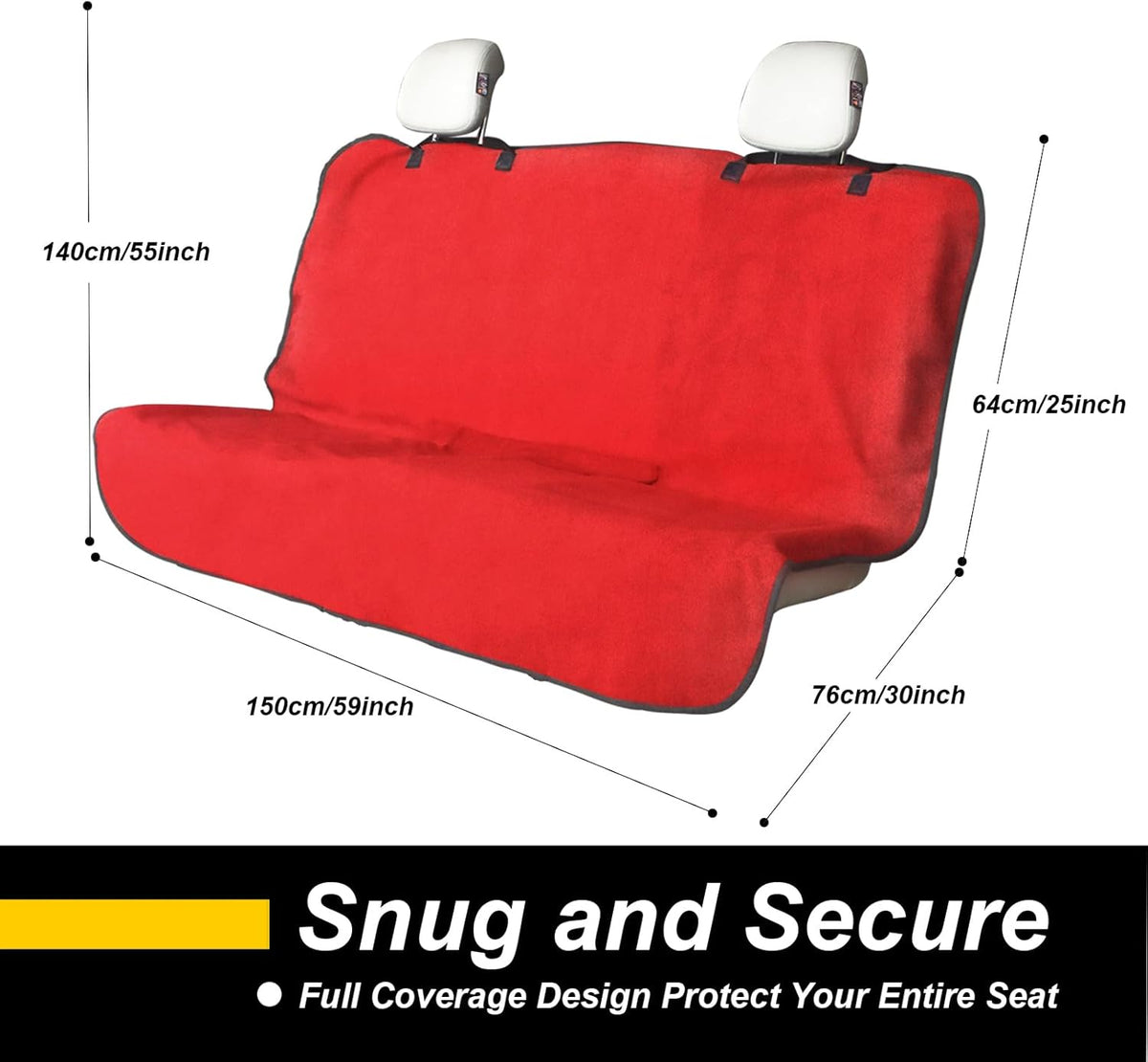 Back Seat Cover for Car Trucks Van SUV,Waterproof Rear Bench Towel Seat Covers for Dogs and