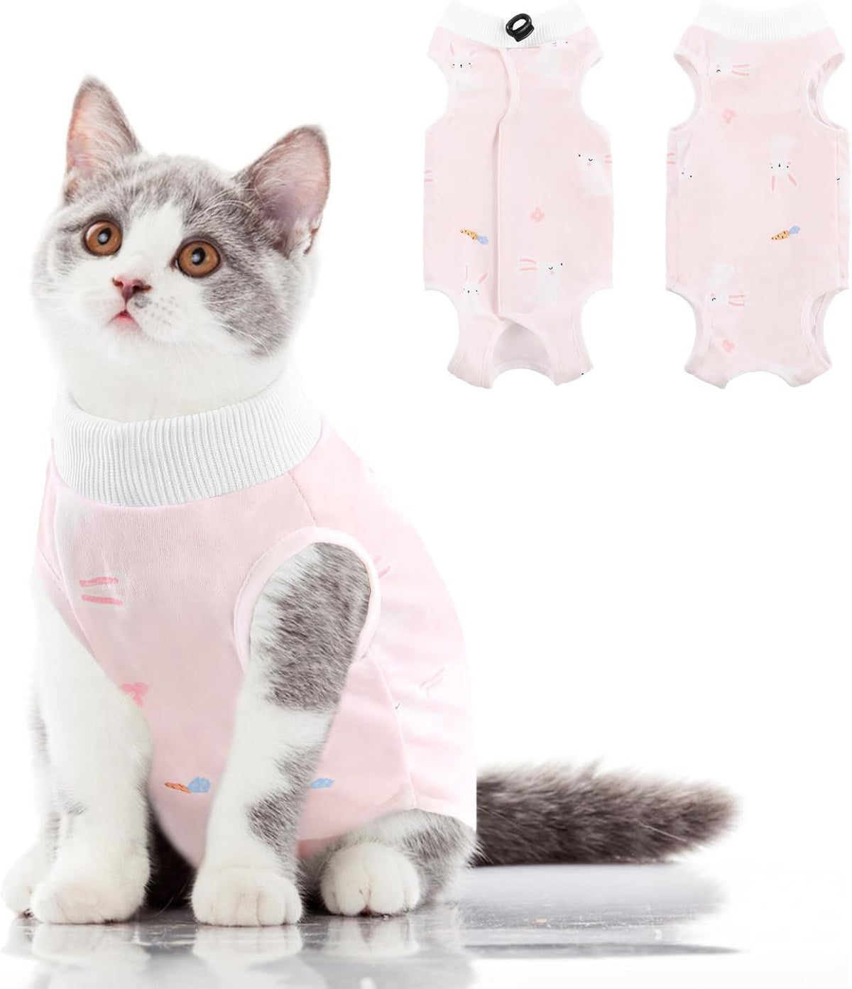 SUNFURA Cat Recovery Suit, Kitten Surgical Full Bodysuit for Abdominal Wound Protector Anti Licking