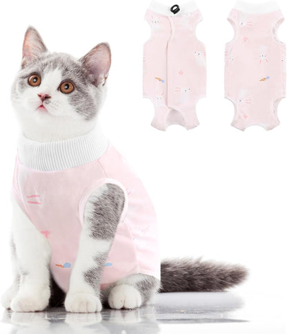 SUNFURA Cat Recovery Suit, Kitten Surgical Full Bodysuit for Abdominal Wound Protector Anti Licking