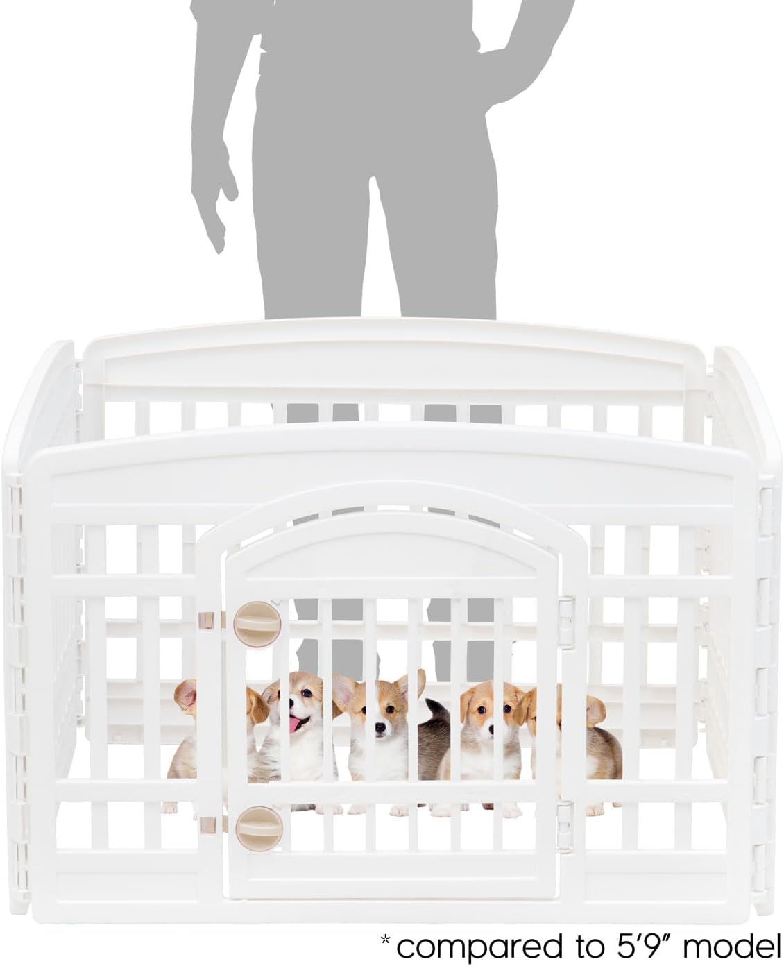 IRIS USA 24" 4-Panel Dog Playpen with Door, 35 x 35 x 24, Puppy Playpen, Dog Play Pen Indoors, Pet