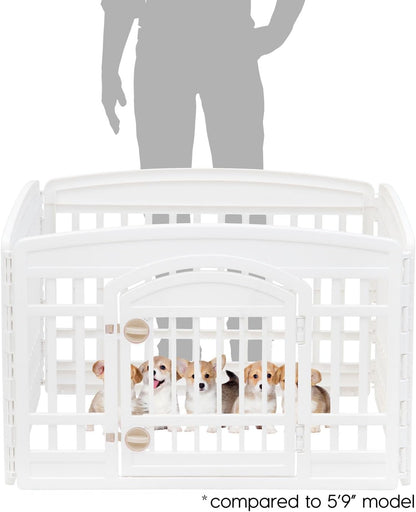 IRIS USA 24" 4-Panel Dog Playpen with Door, 35 x 35 x 24, Puppy Playpen, Dog Play Pen Indoors, Pet